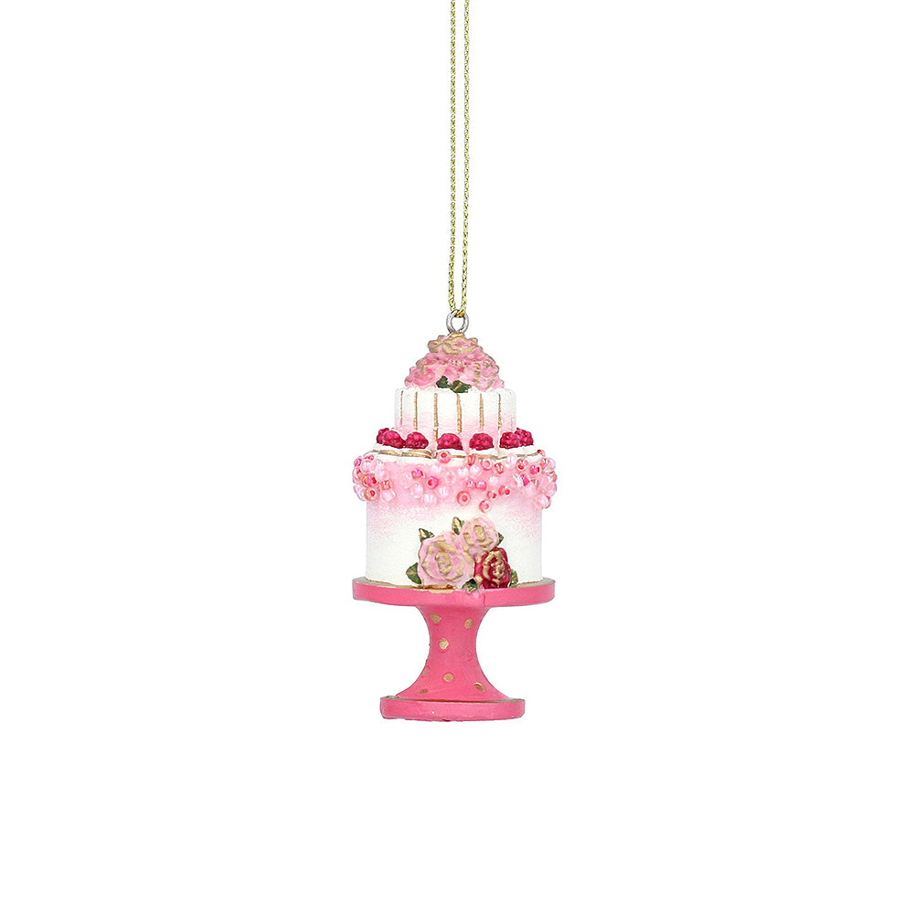 Dark Pink Base | Afternoon Tea Cake Hanging Ornament | Cracker Filler | Mini Gift