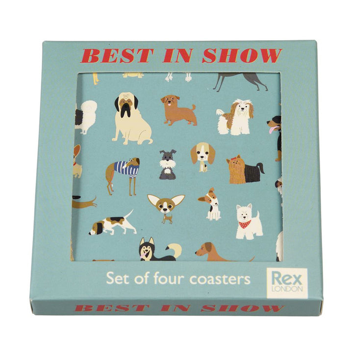 Best In Show Dog Design Cork Coasters - Set of 4 - 10cm