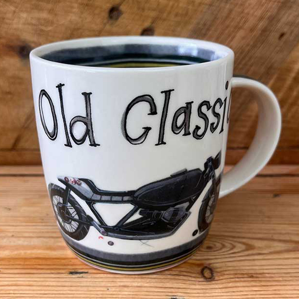 Old Classic | Vintage Motor Bike Themed Mug | Bone China Gift