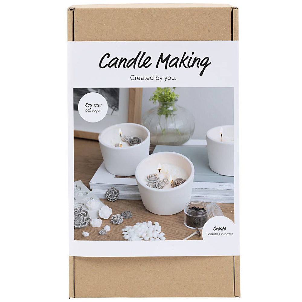 Candle Making Craft Kit | Makes 3 Candles with Rose Details