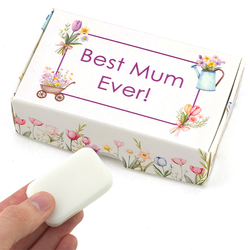 Best Mum Ever | Tea Rose & Peony | 20g Travel Soap Bar | Cracker Filler Gift