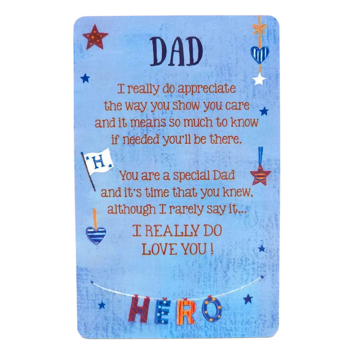 Dad, I Love You | Mini Keepsake Verse Card | Cracker Filler Little Gift