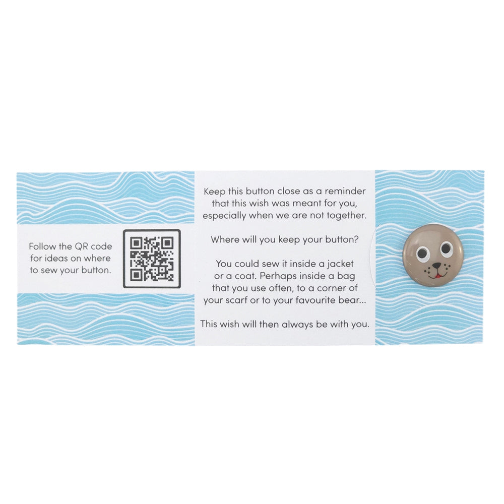 Sealed With a Kiss | Button Wishes Sew On Token | Little Gift | Cracker Filler