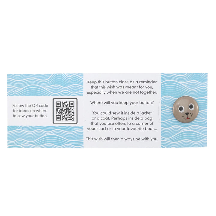 Sealed With a Kiss | Button Wishes Sew On Token | Little Gift | Cracker Filler