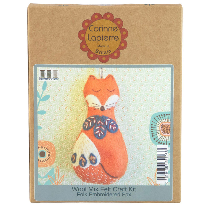 Folk Fox Hanging Ornament | Mini Felt Sewing & Embroidery Kit | Corinne Lapierre