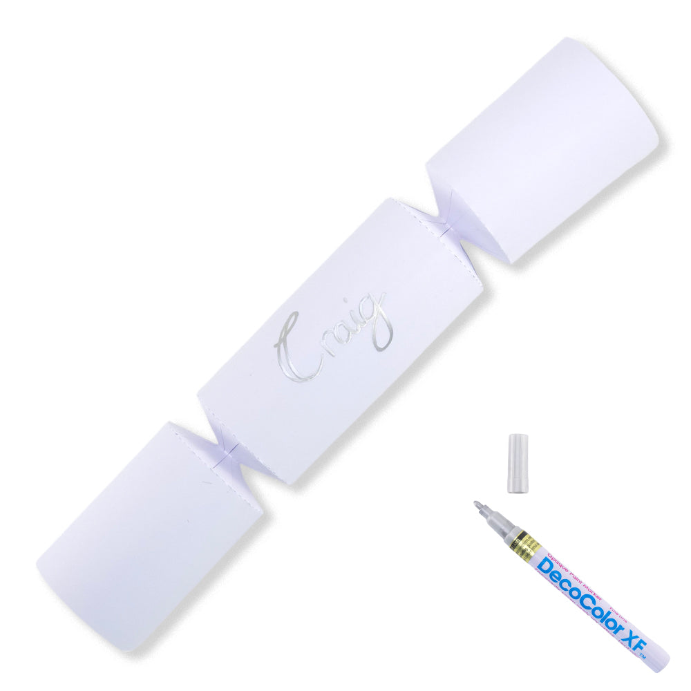 White | 12 Personalise Your Own Crackers | Make &amp; Fill Your Own | With Pen
