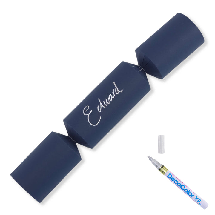 Navy Blue | 12 Personalise Your Own Crackers | Make &amp; Fill Your Own | With Pen