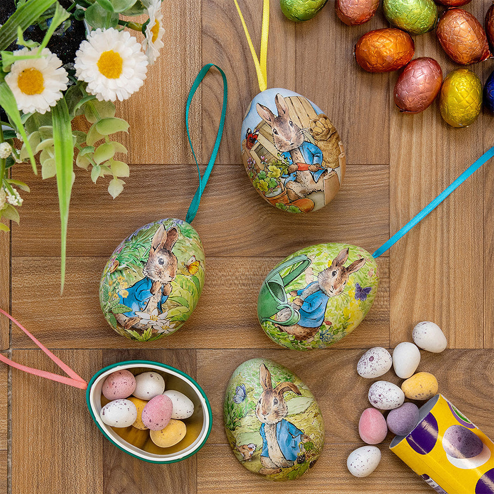 Peter Rabbit Two-Part Hanging Tinware Egg | Fillable Easter Gift