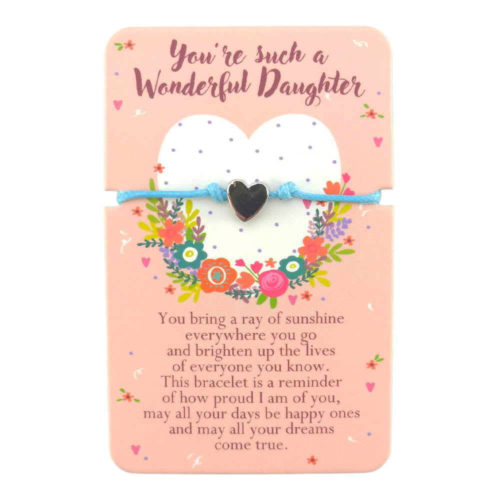 Wonderful Daughter Cord Bracelet | Heart Warming Words | Cracker Filler Gift