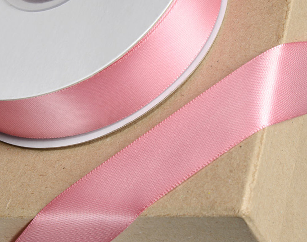 25m Rose Pink 23mm Wide Satin Ribbon for Crafts
