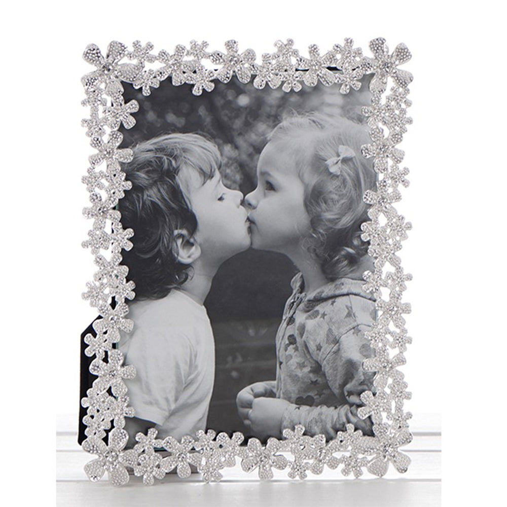 Jewelled Silver Forget Me Not Frame | 5" x 7" | Perfect Gift