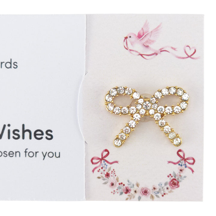 Love Birds | Diamante Button Wishes Sew On Token | Valentines Cracker Filler