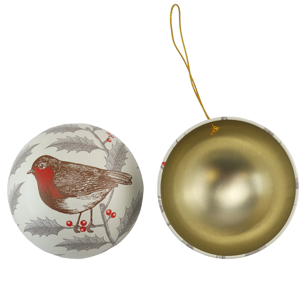 Fillable Tinware Bauble | Christmas Robin | 7cm