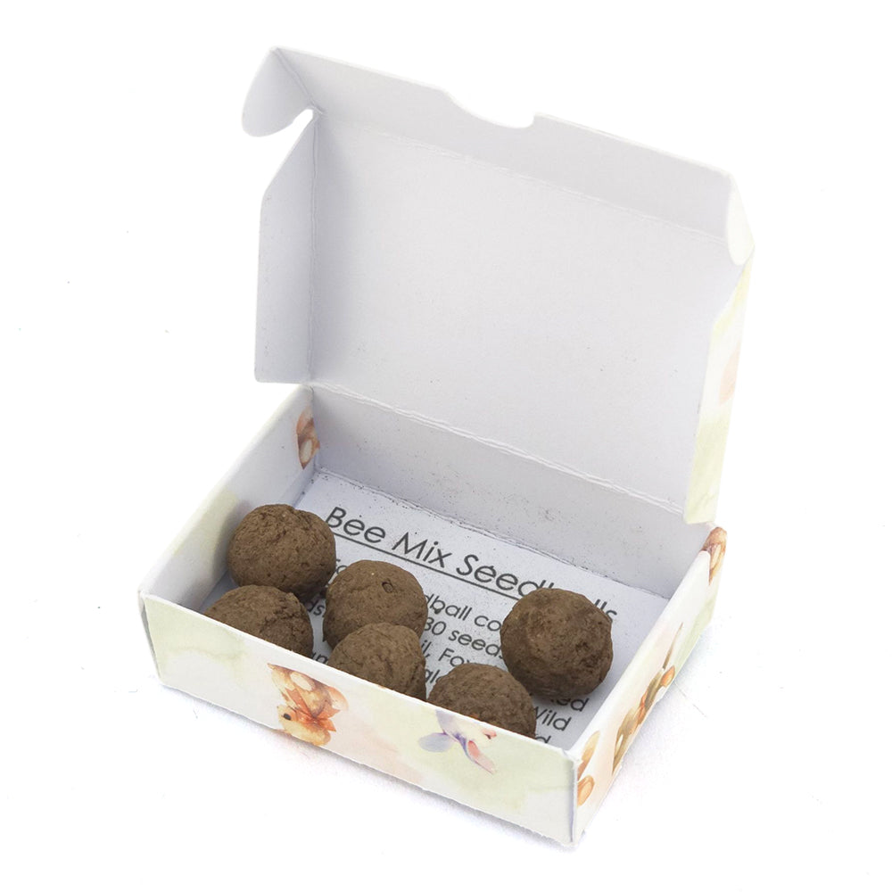 Happy Easter | Powder Puff Bunnies | 6 Seedball Box | Bee Mix | Cracker Filler