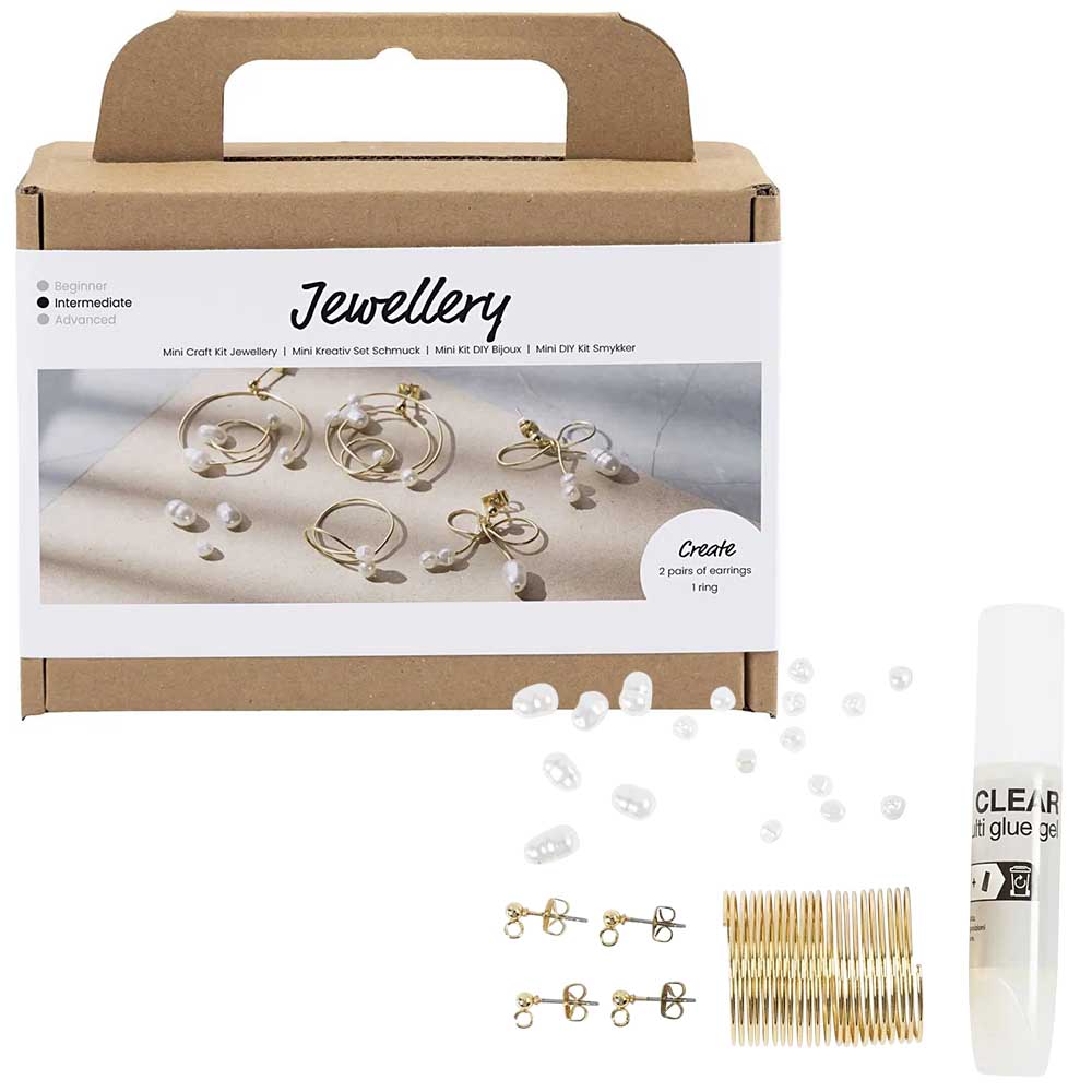 Earrings & Ring | Mini Craft Kit | Gold Plated Jewellery