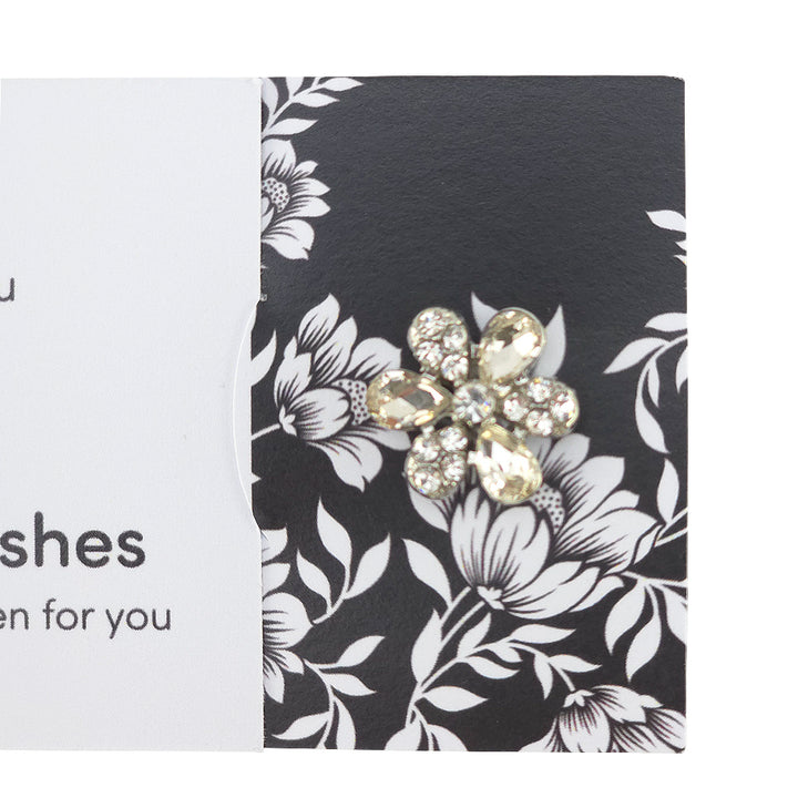 Thank you | Diamante Flower | Button Wishes Sew On Token | Cracker Filler