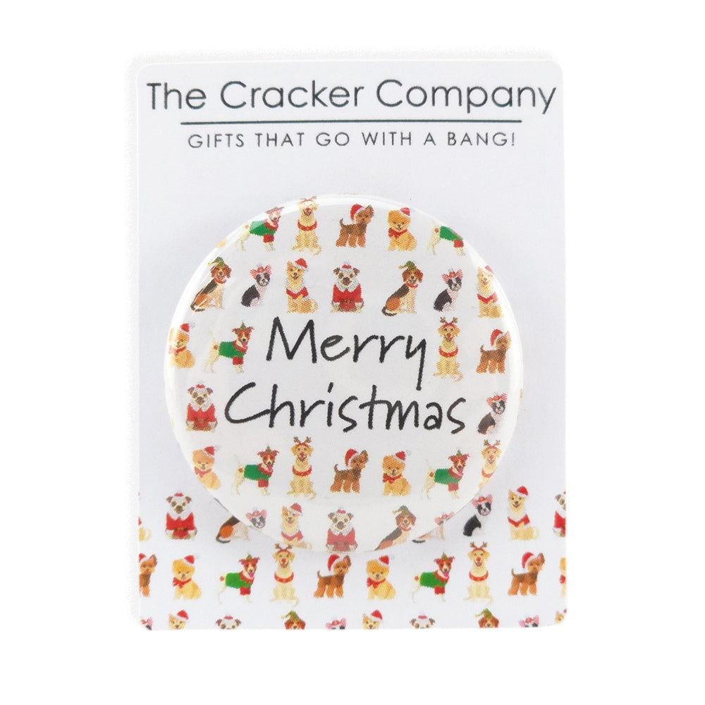 Christmas Dogs | Merry Christmas | 38mm Pin Badge | Little Gift | Cracker Filler