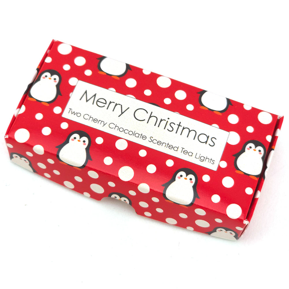 Chocolate & Cherry Tealights | Snowtime Penguin | Mini Gift | Cracker Filler
