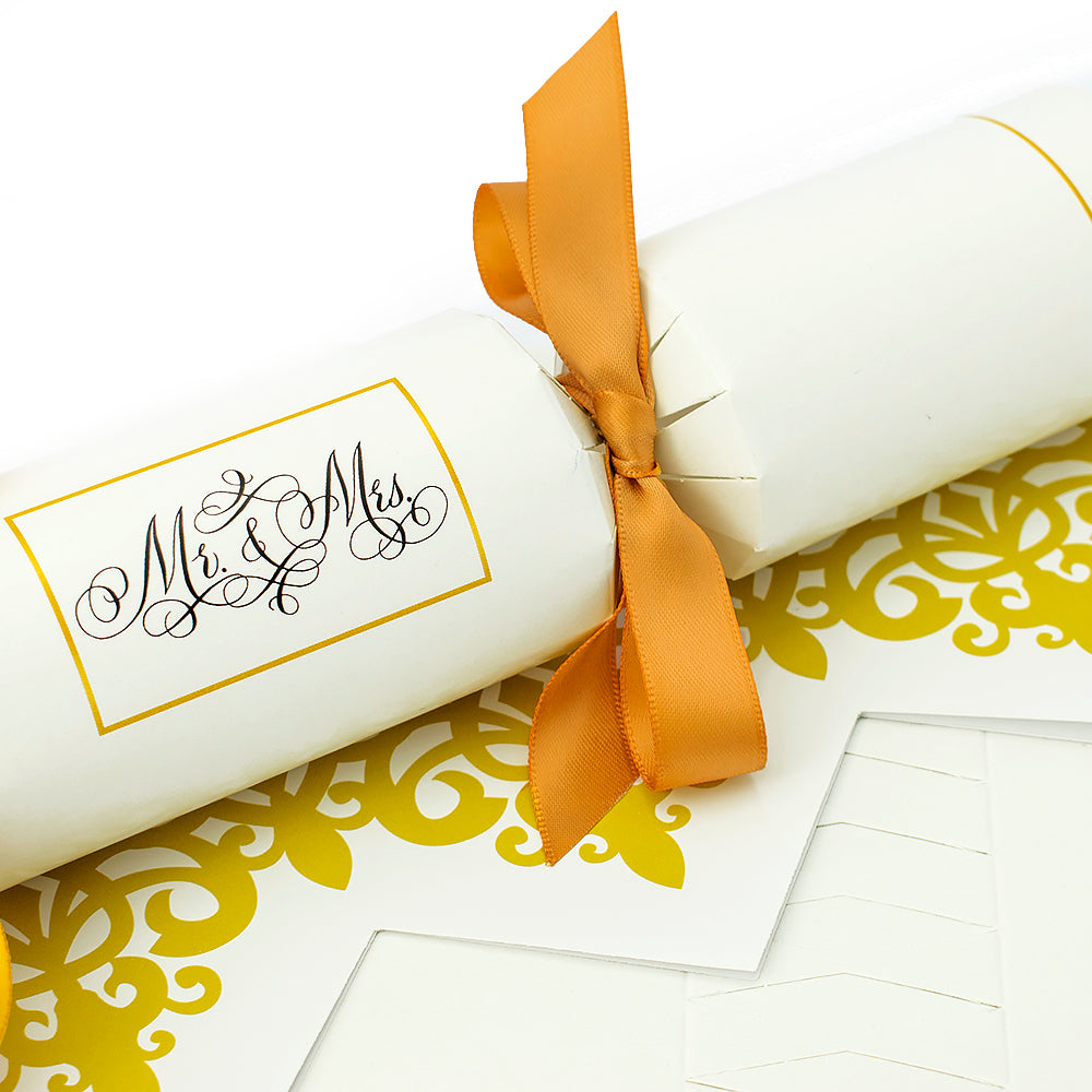 6 Large Mr & Mrs Classic Wedding Cracker Making Craft Kit - Make & Fill Your Own