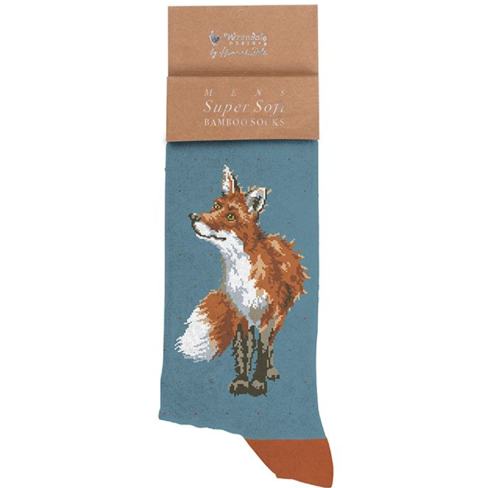 Cute Fox | Mens Supersoft Bamboo Socks | One Size | Wrendale Designs