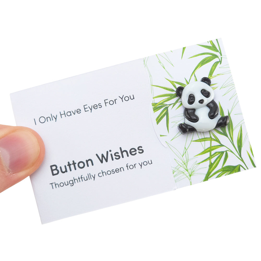 I Only Have Eyes for You | Panda | Button Wishes Sew On Token | Cracker Filler