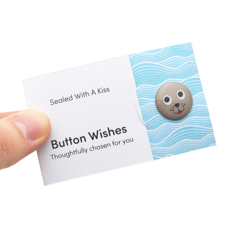 Sealed With a Kiss | Button Wishes Sew On Token | Little Gift | Cracker Filler