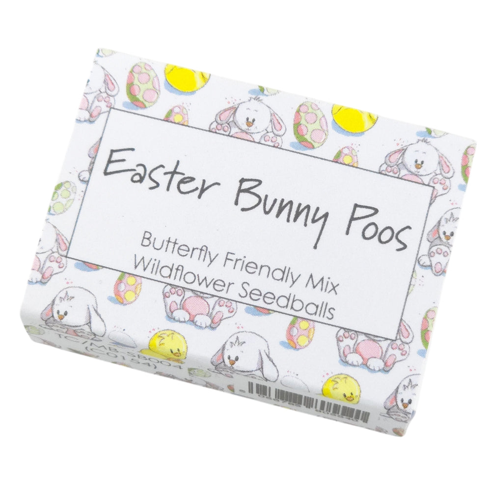 Cute Easter Bunny Poos | 6 Seedball Matchbox | Butterfly Mix | Cracker Filler Gift