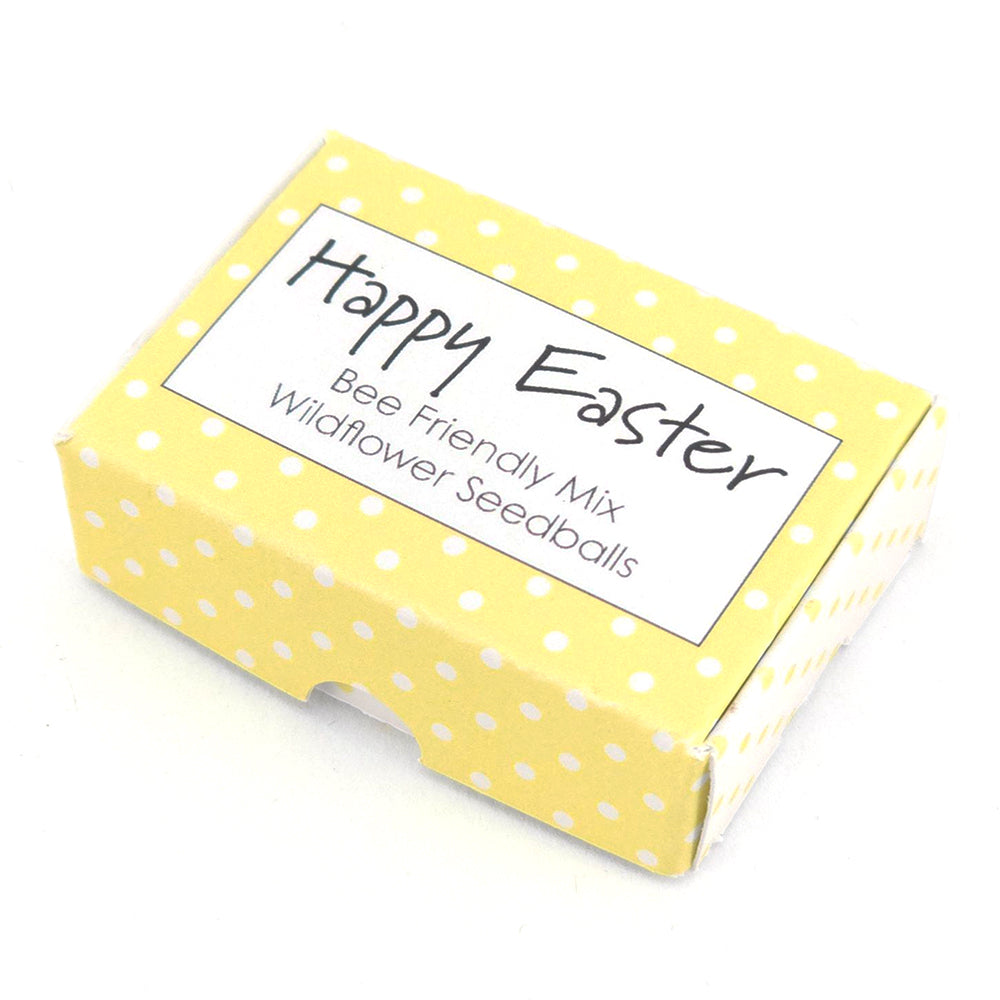 Happy Easter Springtime Polka Dots | Seedball Matchbox | Bee Mix | Cracker Filler | Little Gift