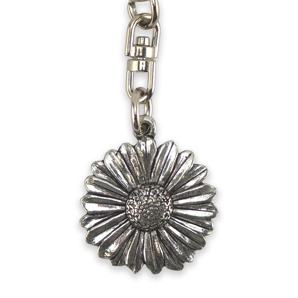 Daisy Head | English Pewter 3D Keyring | Little Gift | Cracker Filler