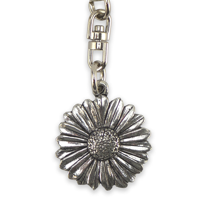 Daisy Head | English Pewter 3D Keyring | Little Gift | Cracker Filler