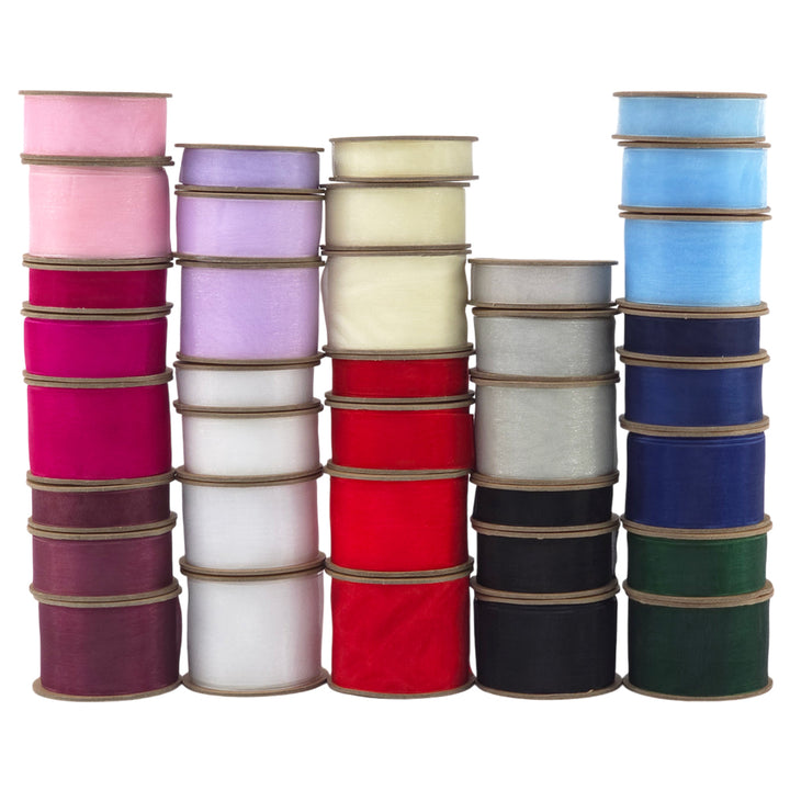 Organza Ribbons | 16mm to 50mm Wide | 5m Reel | Crafts &amp; Cracker Making