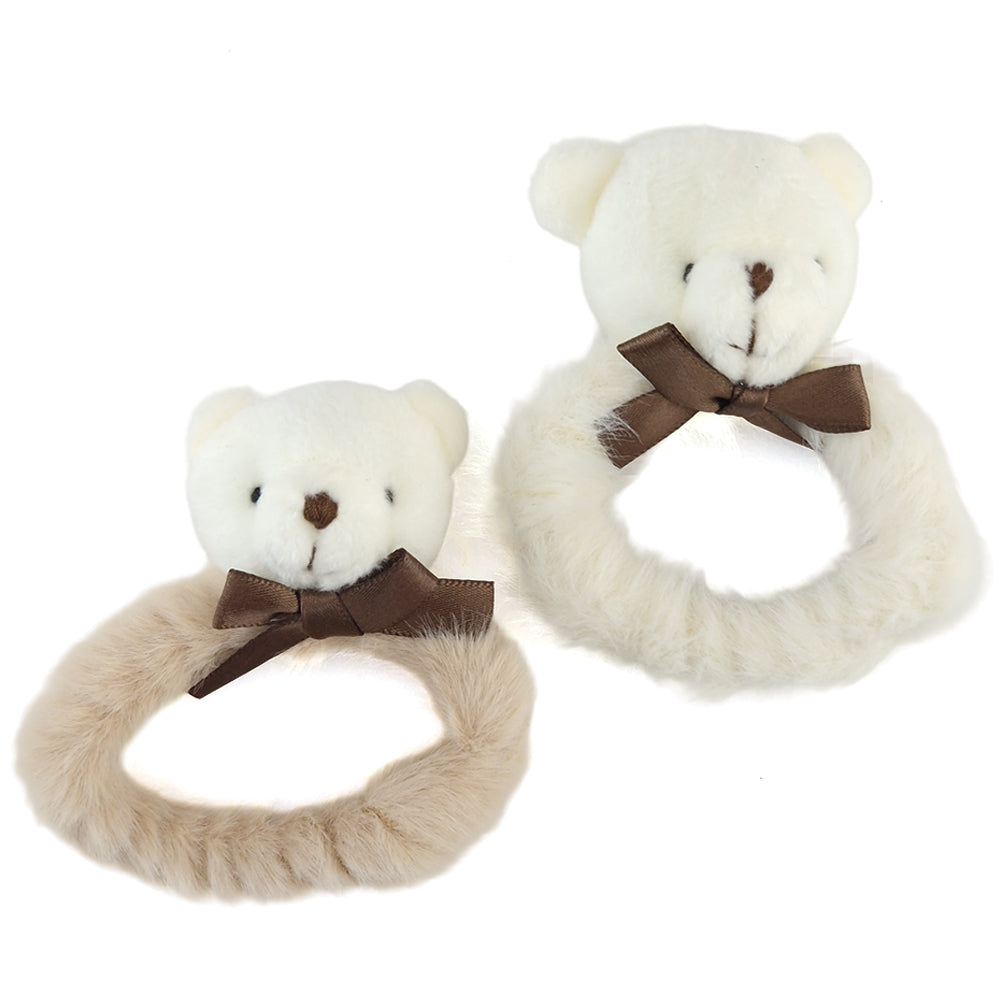Fluffy Teddy Bear Hair Tie for Girls | Single | Little Gift | Cracker Filler