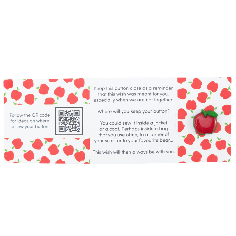 Best Teacher | Apple | Button Wishes Sew On Token | Little Gift | Cracker Filler