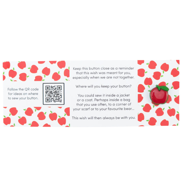 Best Teacher | Apple | Button Wishes Sew On Token | Little Gift | Cracker Filler