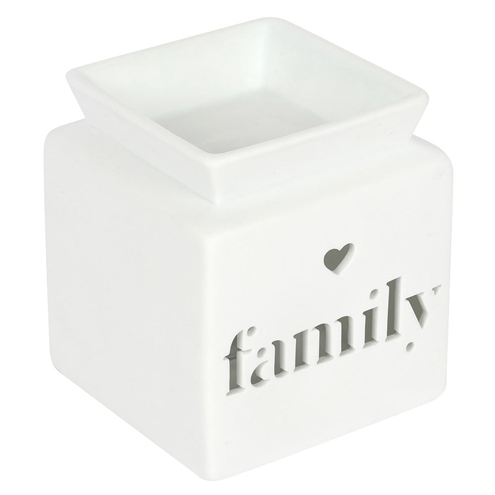 Family Cut Out | Oil Burner | White Ceramic | 13cm Tall