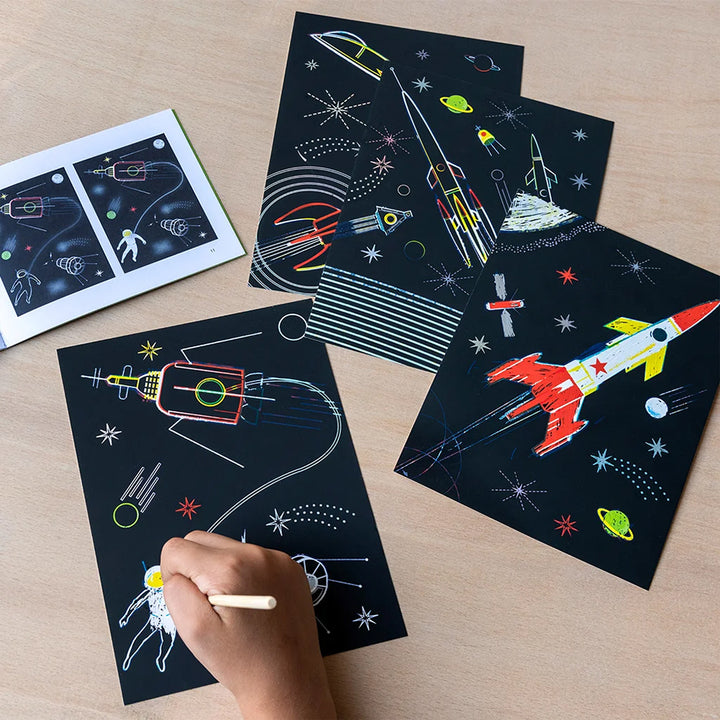 Space Age Scratch Art | Craft Kit for Kids | Little Gift