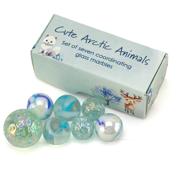 Cute Arctic Animals | Mini Box of Marbles for Kids | Cracker Filler | Party Bag Gift