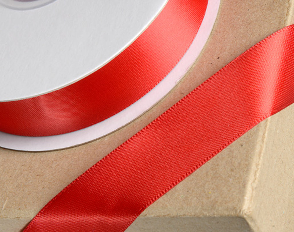 25m Red 23mm Wide Satin Ribbon for Crafts