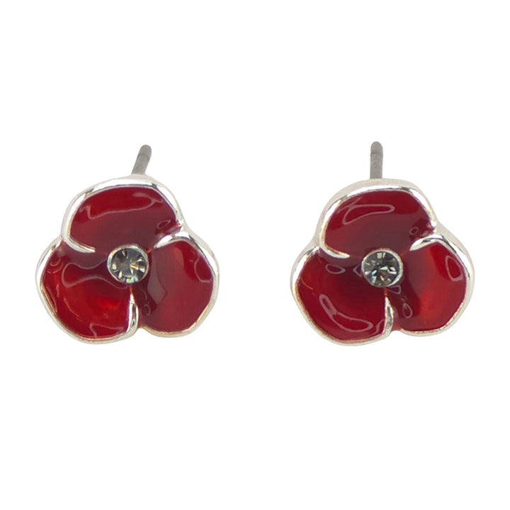 Remembrance Poppies | Silver Plated Stud Earrings | Little Gift | Cracker Filler