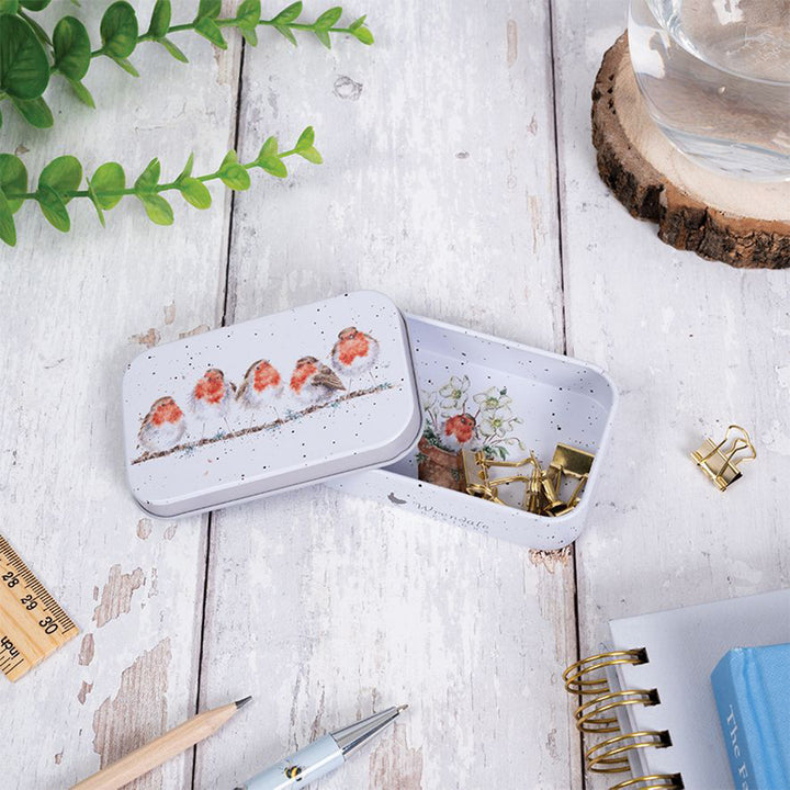 Robin Chorus Line | 9cm Wrendale Lidded Tin | Cracker Filler | Little Gift