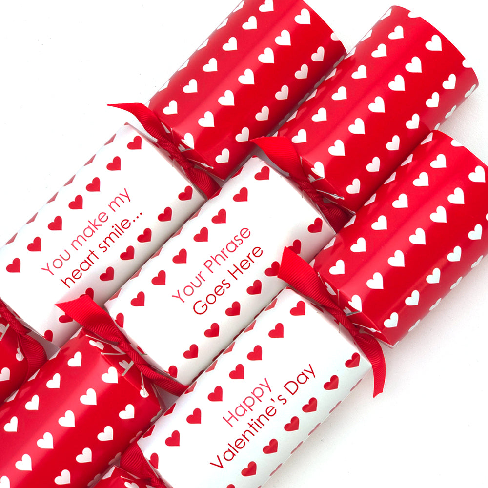 Add Your Own Wording | Personalised Cracker Craft Kit | Polka Hearts | Single