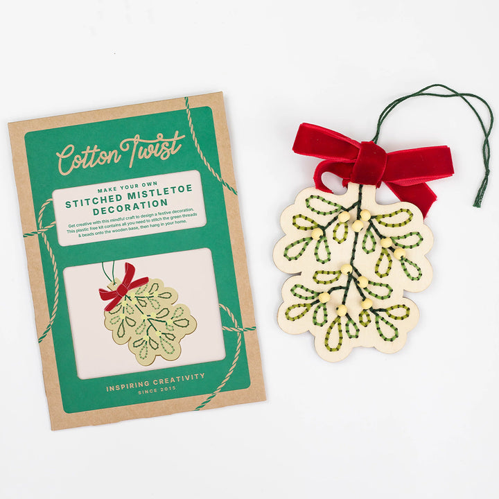 Stitched Mistletoe Christmas Decoration | Kids Complete Sustainable Craft Kit