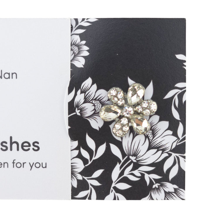 I Love You Nan | Diamante Flower | Button Wishes Sew On Token | Cracker Filler