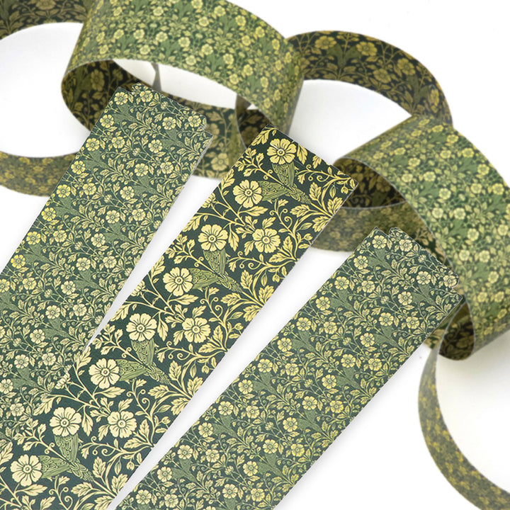 30 Reusable Christmas Paper Chains | Sage Florals | No Glue Needed | 2.5m