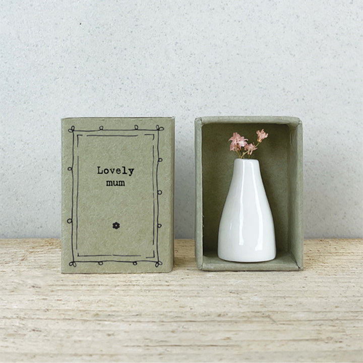 Lovely Mum | Mini Vase in a Matchbox | Little Gift | Cracker Filler