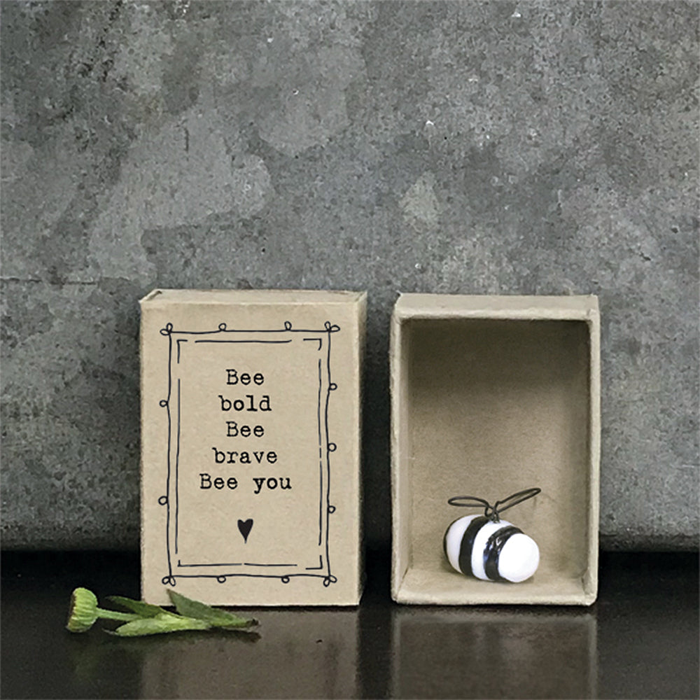 Bee Bold, Bee Brave, Bee You | Ceramic Bee | Matchbox Little Gift | Cracker Filler