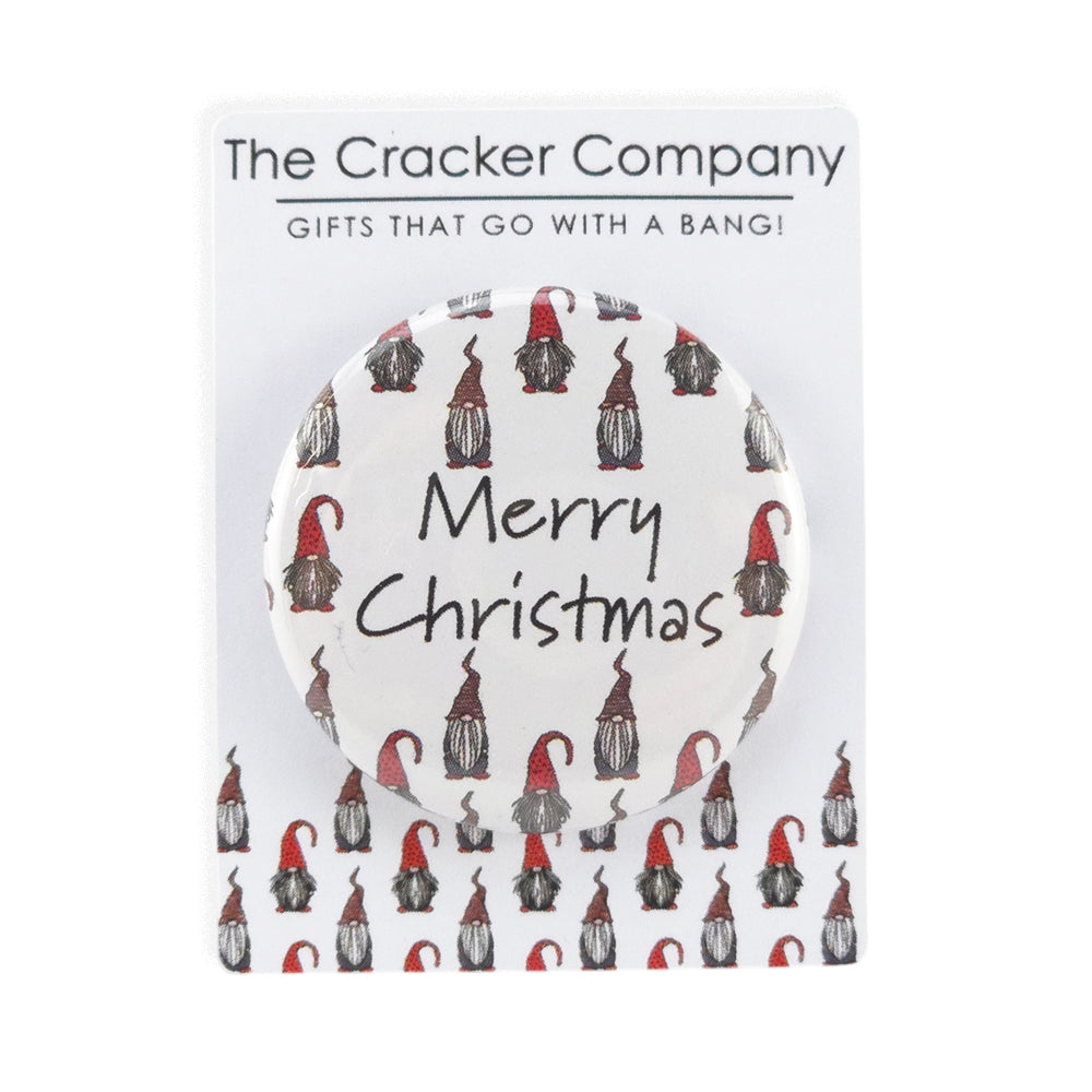 Nordic Gonk | Merry Christmas | 38mm Pin Badge | Little Gift | Cracker Filler