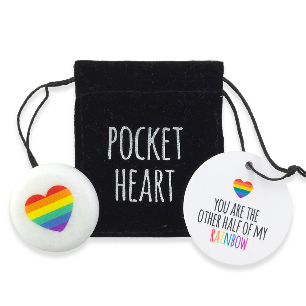 Other Half | Rainbow Heart Pocket Sentiment Stones | Mini Gift | Cracker Filler