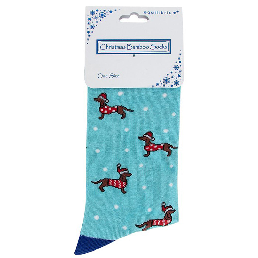 Christmas Dachsunds | Luxury Bamboo Socks | Ladies | One Size