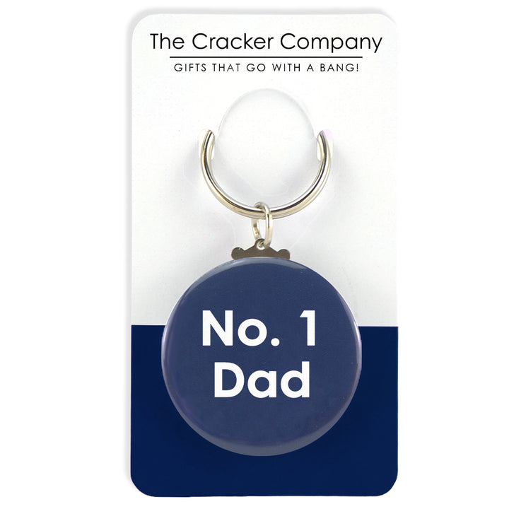 No. 1 Dad | 38mm Button Keyring | Little Gift | Cracker Filler Gift